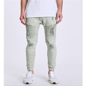 NXP Men's Destroyer Denim Mid Rise Jogger Jeans Green Size 38